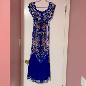 Gorgeous Patterned Blue Dress